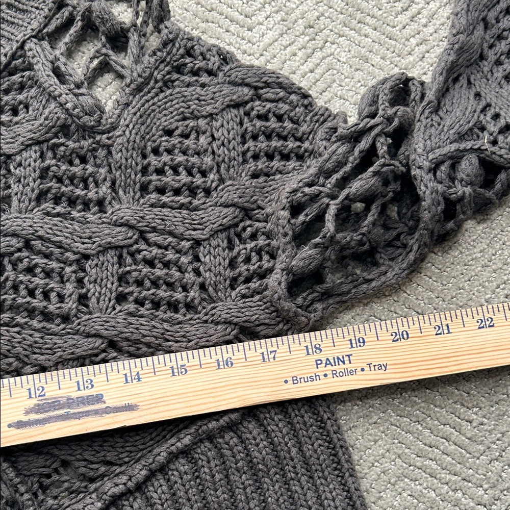 ALLSAINTS Hand Crochet Open-Knit Sweater Dress UK 12 US 8 Linen Cotton Boho - Picture 10 of 12